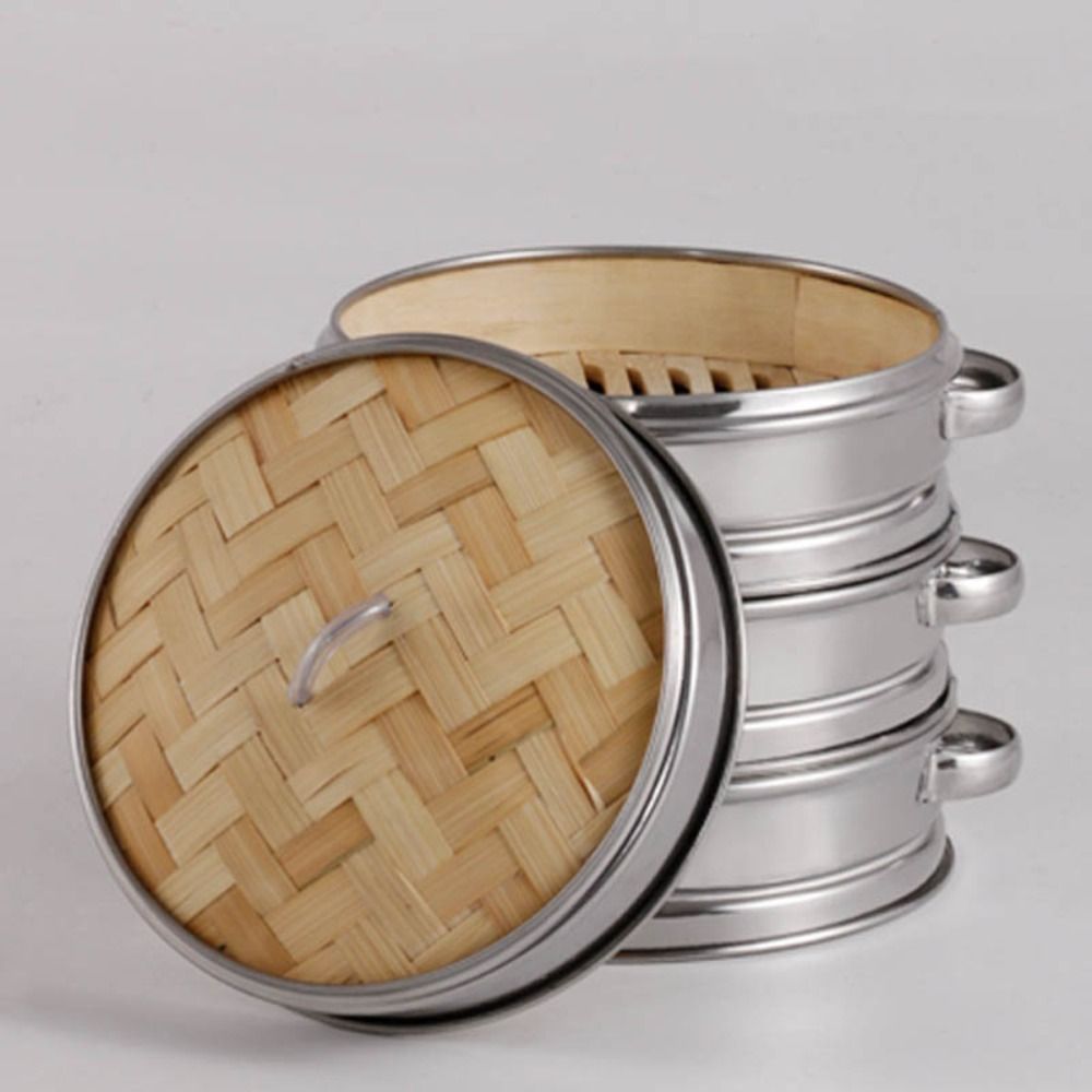 Food Snacks Basket - ตะกร้าสแตนเลส kukusan bambu ไม้ไผ่สานแบบใหม่เครื่องมืออาหารจีนจากธรรมชาติ xiaolongbao