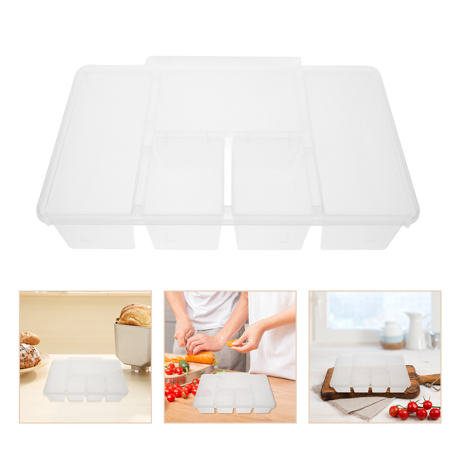 Food Snacks Box - ถาดเก็บผัก 5 ช่อง กล่องเก็บอาหาร วัสดุ PP
