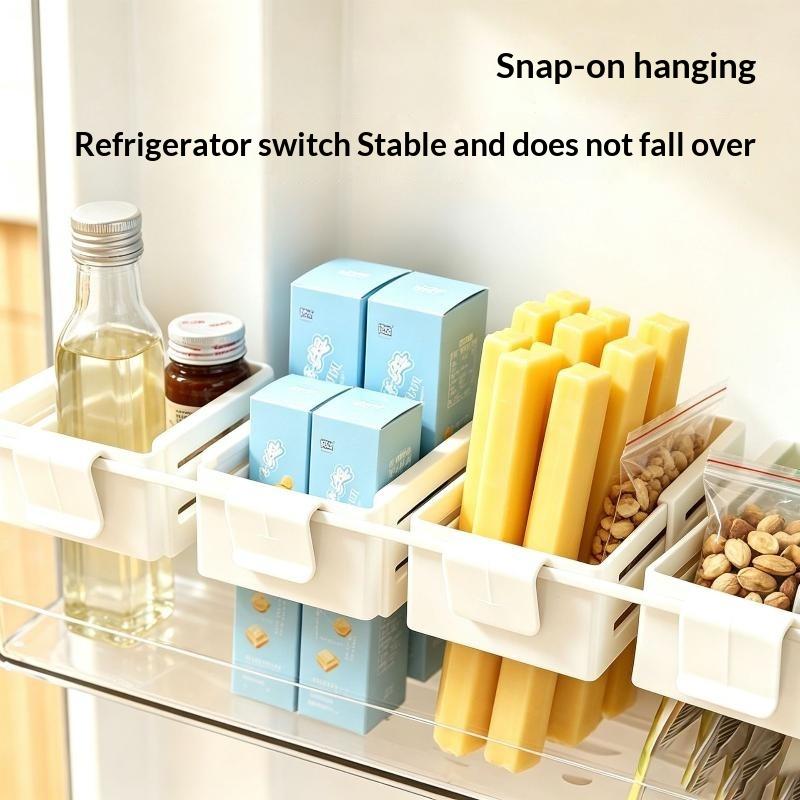 Food Snacks Basket - ตะกร้าเก็บของติดประตูตู้เย็น ติดตั้งง่าย 1/2/4 ชิ้น อุปกรณ์จัดระเบียบที่ใช้งานได้จริงสำหรับจัดเก็บถุงอาหารและขนมในครัว