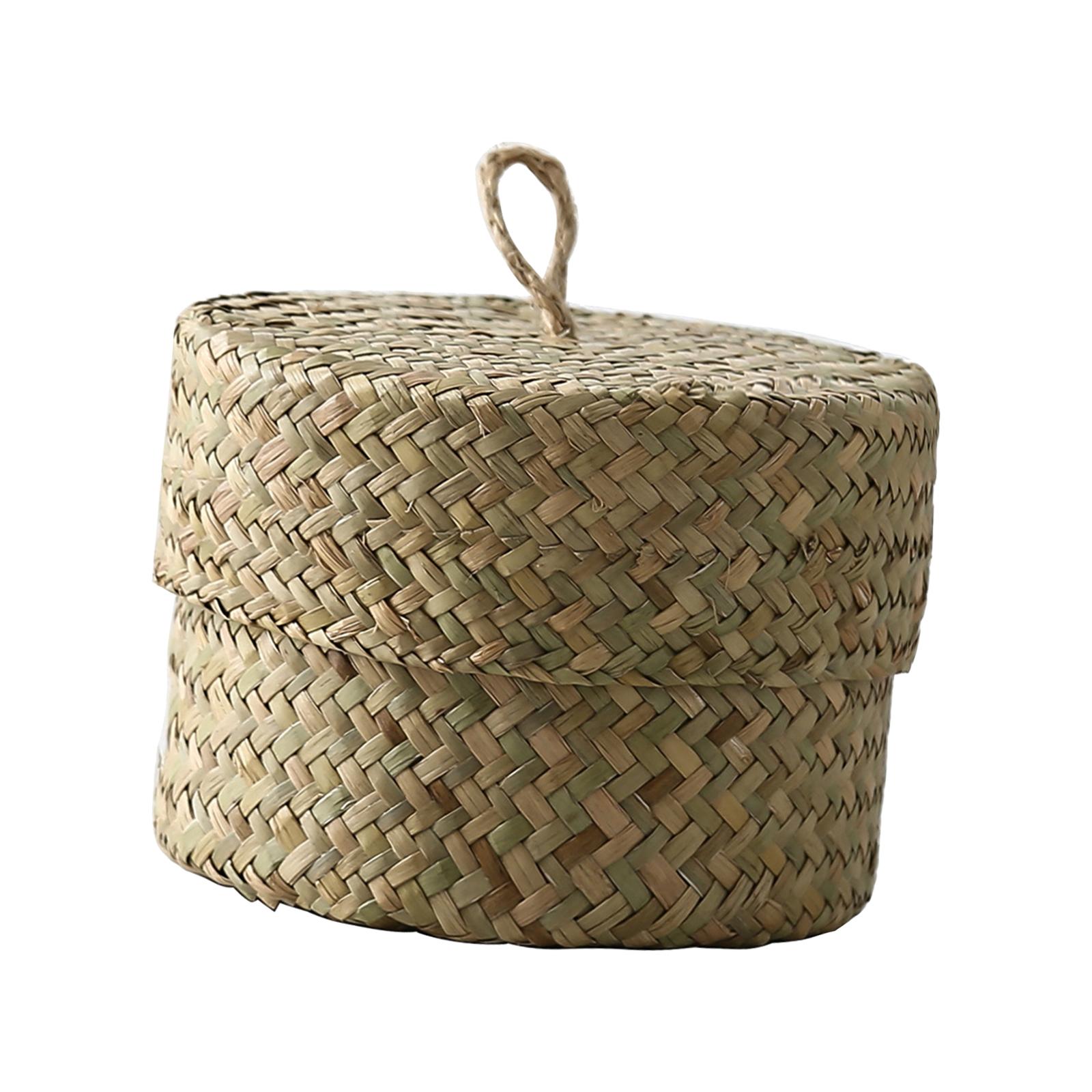 Food Snacks Basket - ตะกร้าเก็บของจากหญ้าทะเล กล่องเก็บขนมพร้อมฝาปิด