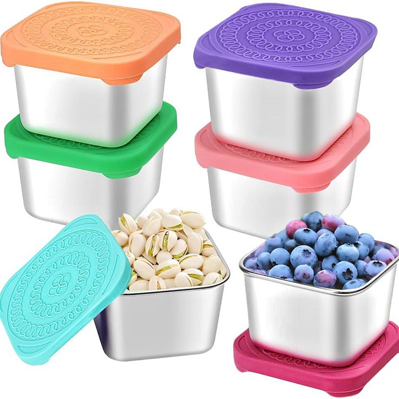 Food Snacks In Japan - กล่องใส่อาหารสแตนเลส 1 ชิ้น พร้อมฝาซิลิโคน กล่องอาหารกลางวันแบบใช้ซ้ำได้สำหรับโรงเรียน การเดินทาง