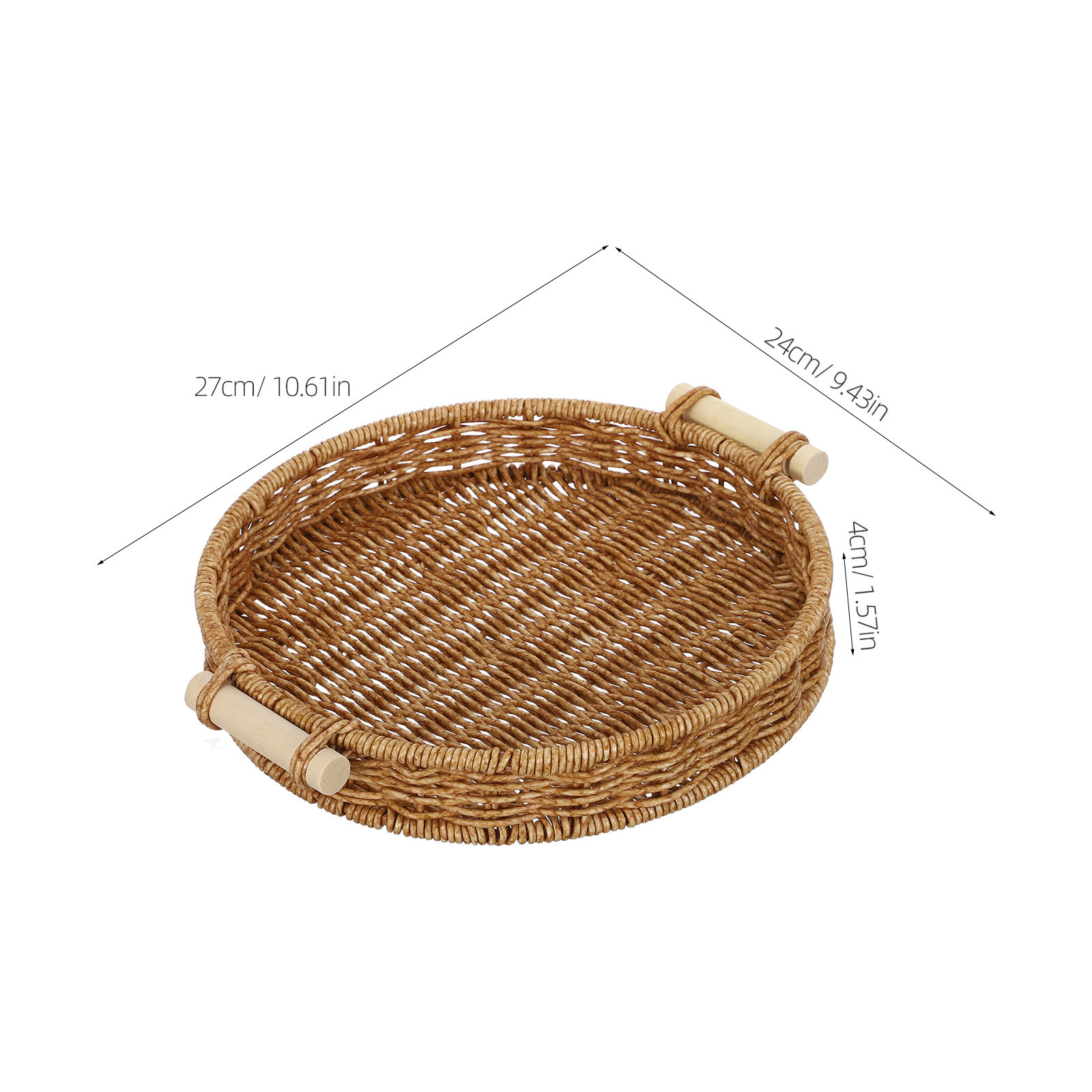 ตะกร้าขนมปังหวายเทียม ขนาด 27  - Food Snacks Basket บทวิจารณ์และราคา