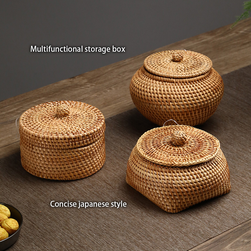หวายทอมือกล่องเก็บฝาปิด Candy  - Food Snacks In Japan บทวิจารณ์และราคา
