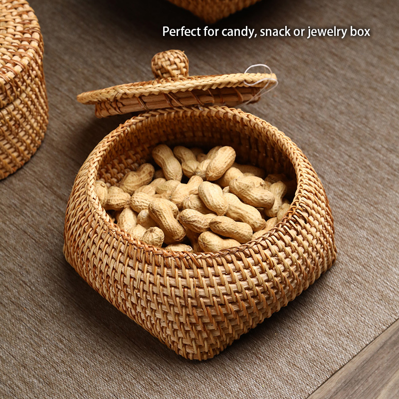 หวายทอมือกล่องเก็บฝาปิด Candy  - Food Snacks In Japan บทวิจารณ์และราคา