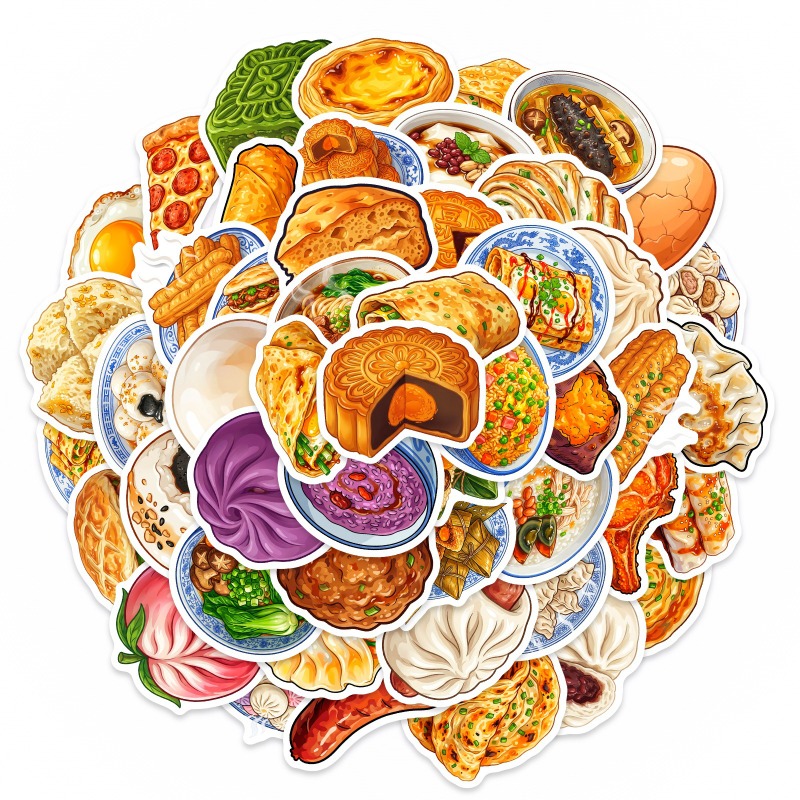 สติกเกอร์วัสดุ DIY ลายอาหารจีน - Food Like Snacks บทวิจารณ์และราคา
