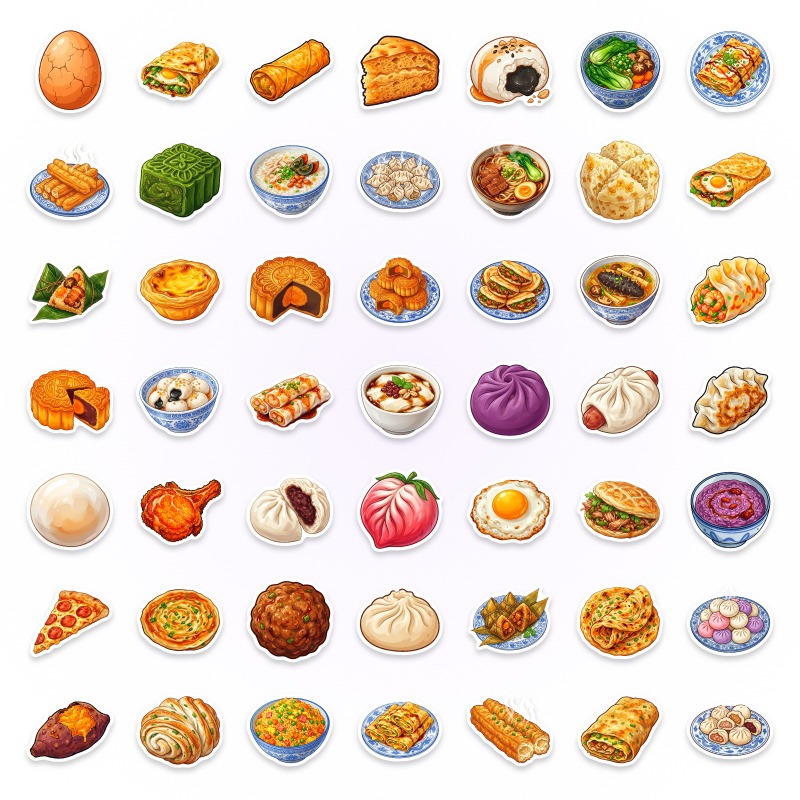 สติกเกอร์วัสดุ DIY ลายอาหารจีน - Food Like Snacks บทวิจารณ์และราคา