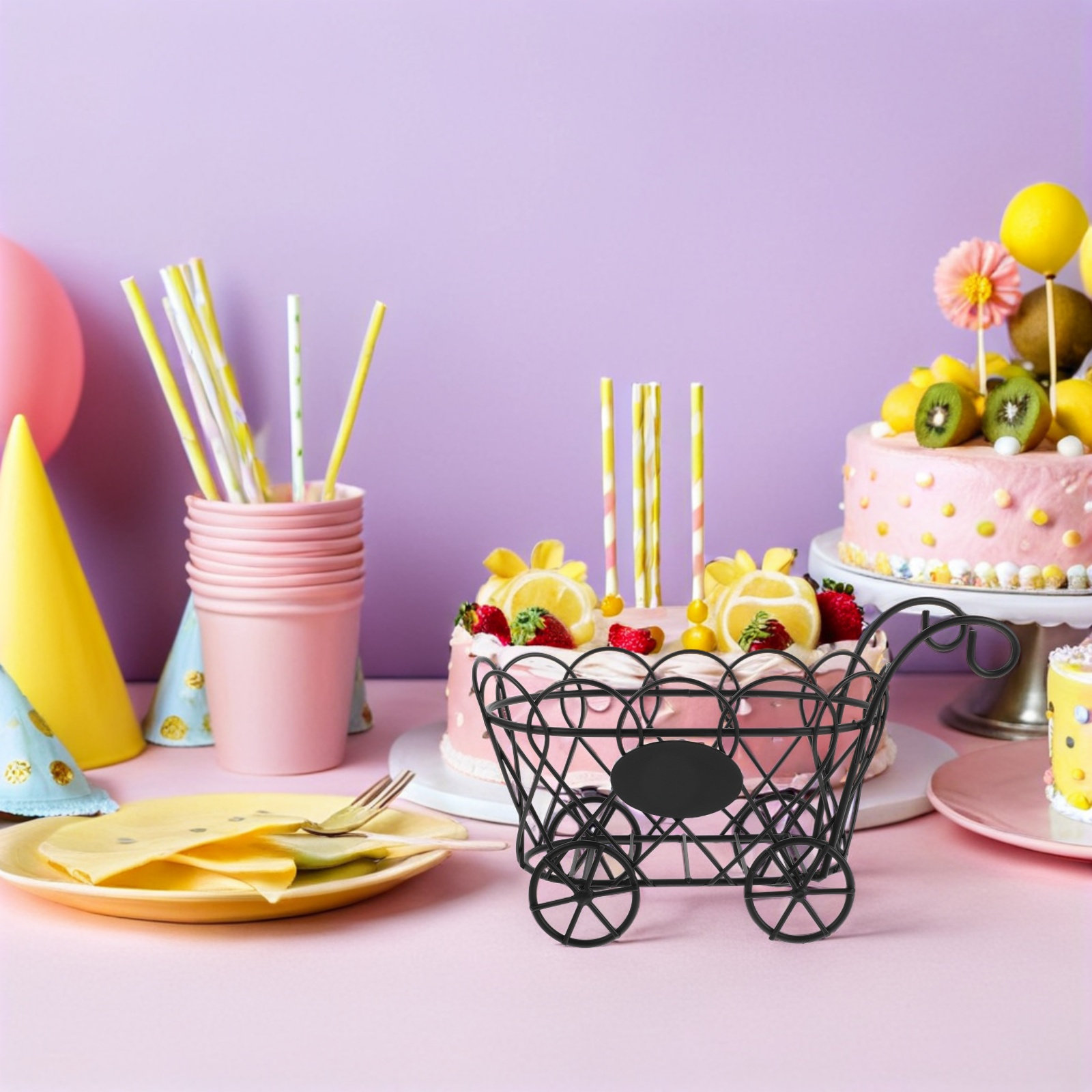 ตะกร้าใส่เฟรนช์ฟรายส์ทรงรถเข็น - Food Snacks Basket บทวิจารณ์และราคา