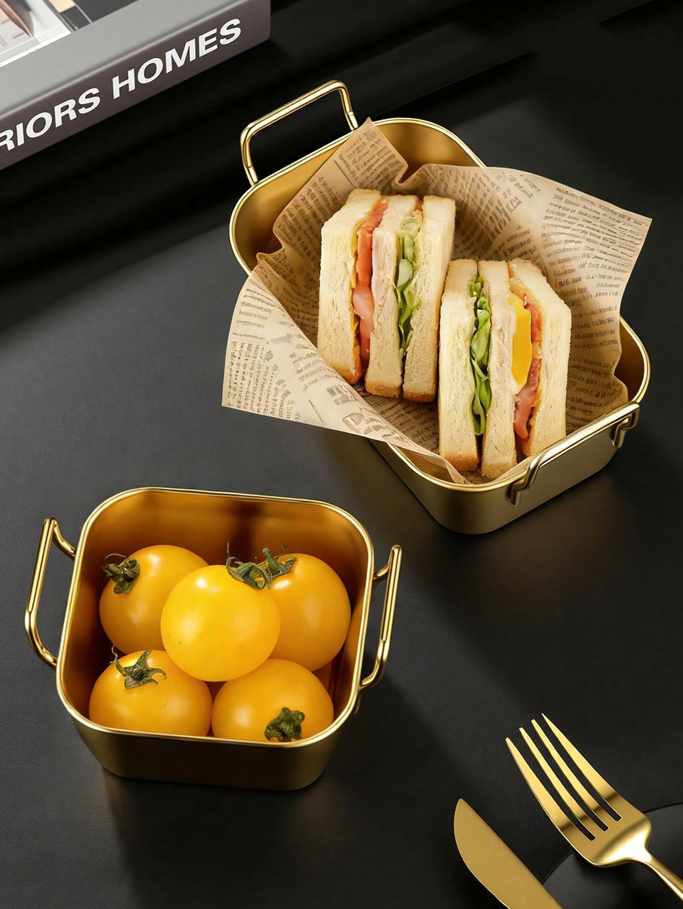 ตะกร้าสแตนเลสสองหูสำหรับใส่เฟร - Food Snacks Basket บทวิจารณ์และราคา
