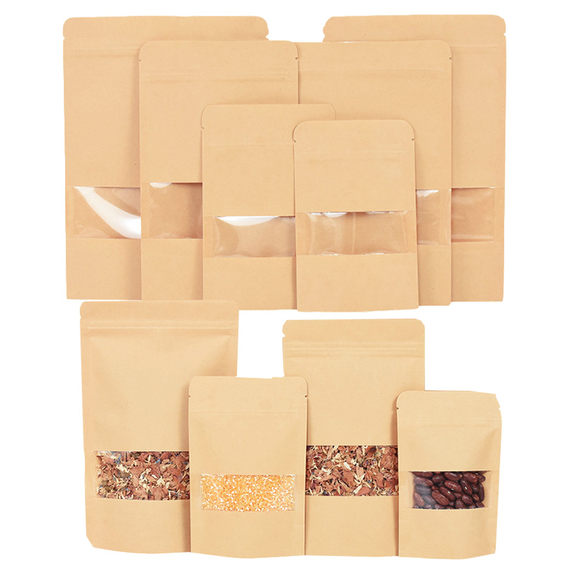20/50pcs กระดาษคราฟท์ซิปล็อคถุ - Food Like Snacks บทวิจารณ์และราคา