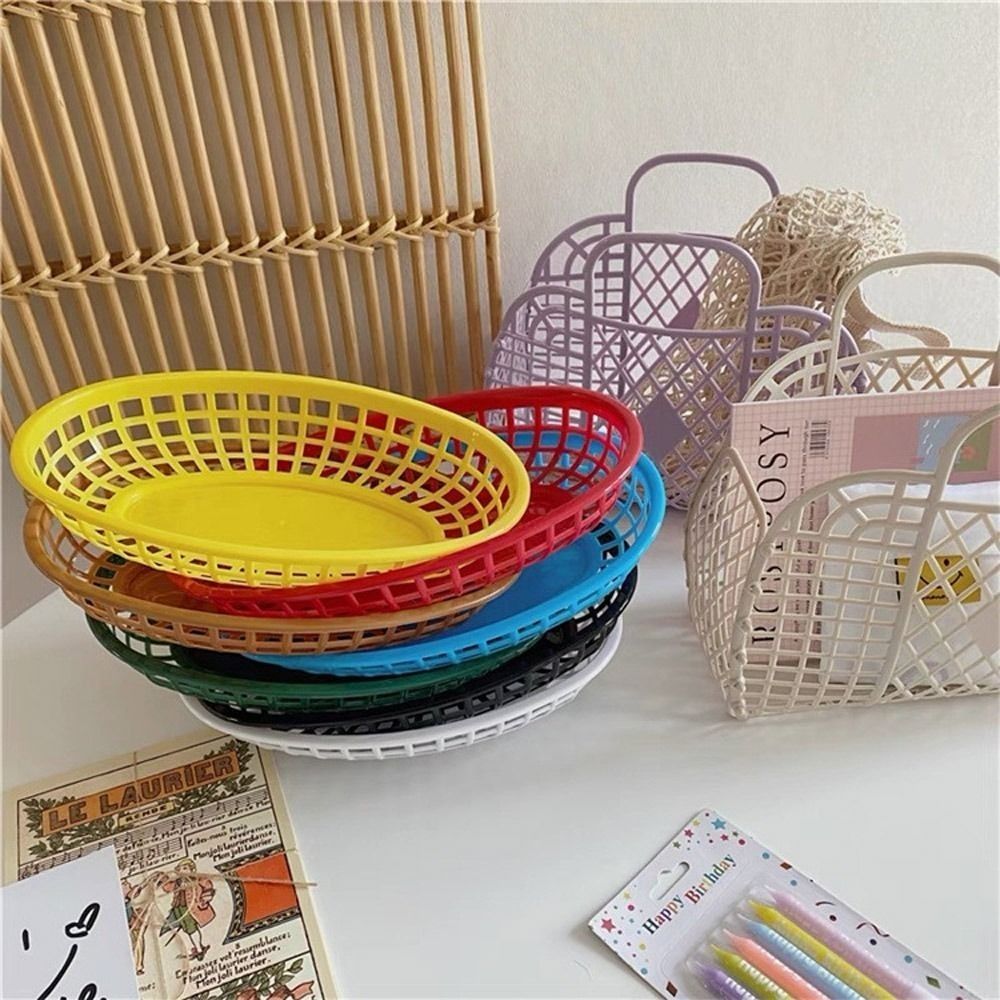 ตะกร้าใส่อาหารพลาสติกทรงรีหลาก - Food Snacks Basket บทวิจารณ์และราคา